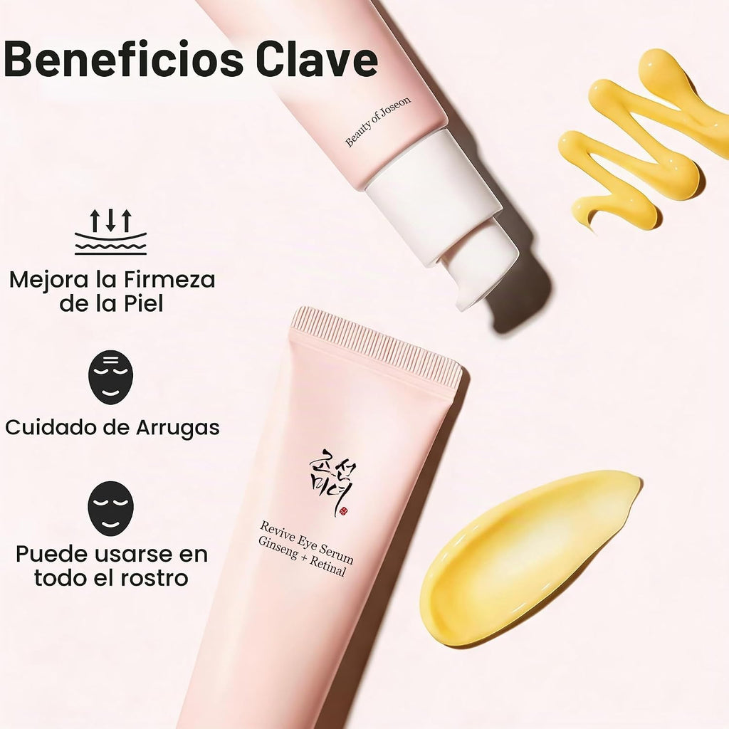 Beauty of Joseon Revive Eye Serum with Retinal Niacinamide Correction for Puffy Eye Bags Fine Lines Dark Circles Wrinkles, Korean Skin Care 30ml, 1 fl.oz