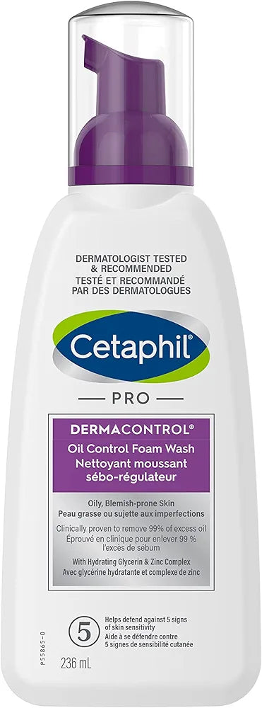 Cetaphil PRO DermaControl Oil Control Foam Wash with Zinc, 236ml