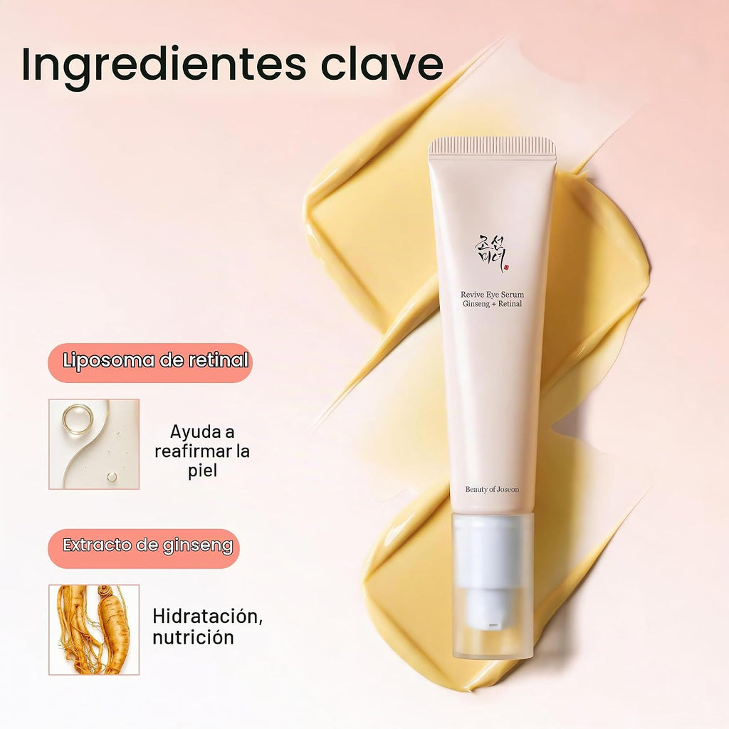 Beauty of Joseon Revive Eye Serum with Retinal Niacinamide Correction for Puffy Eye Bags Fine Lines Dark Circles Wrinkles, Korean Skin Care 30ml, 1 fl.oz