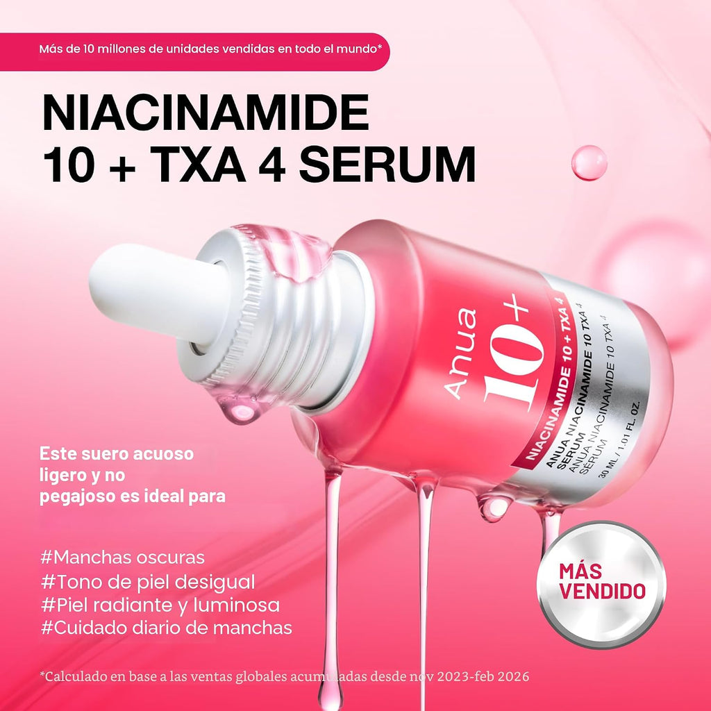 ANUA Niacinamide 10 + TXA 4 Serum, Hyaluronic Acid, Tranexamic acid, Facial Serum for Glass Skin, Clarifying, Radiant Complexion with Natural Color, Korean Skin Care (30ml /1.01 fl.oz)