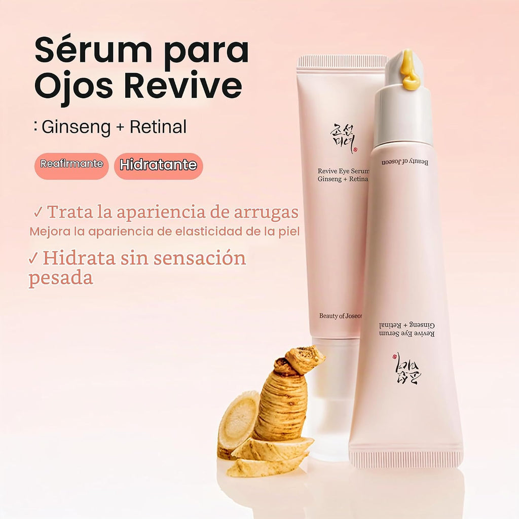 Beauty of Joseon Revive Eye Serum with Retinal Niacinamide Correction for Puffy Eye Bags Fine Lines Dark Circles Wrinkles, Korean Skin Care 30ml, 1 fl.oz