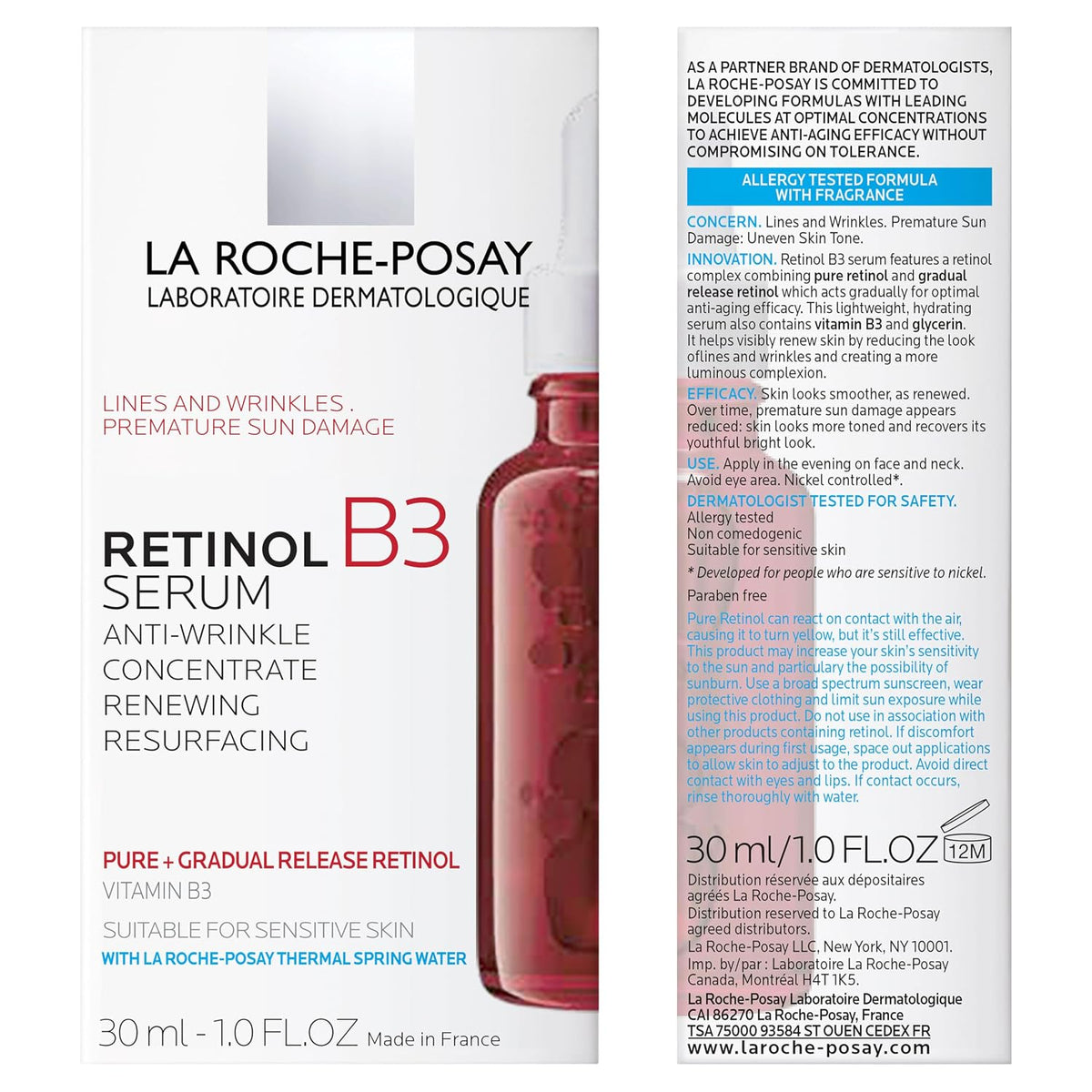 La Roche-Posay Suero facial de retinol con niacinamida y ácido hialurónico