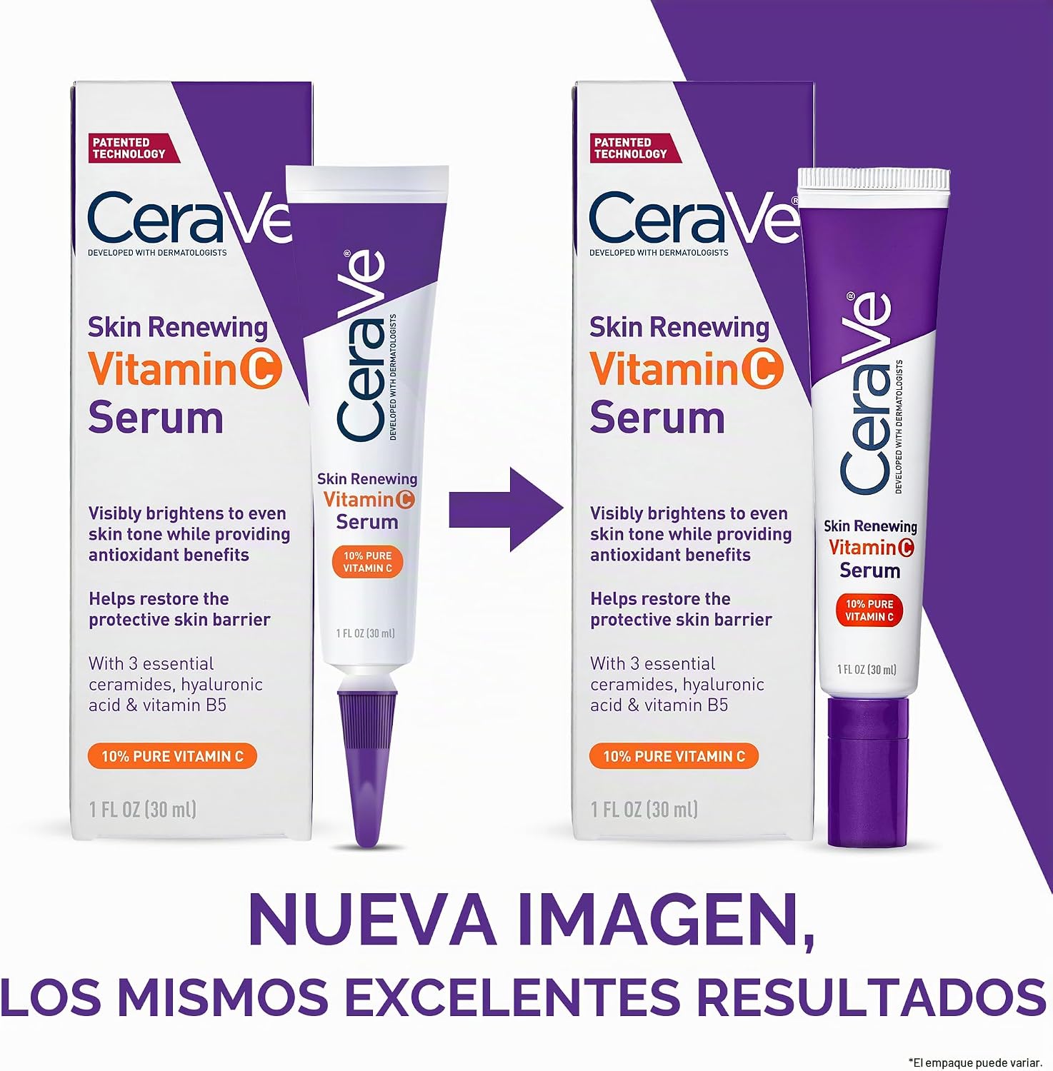CeraVe Vitamin C Serum with Hyaluronic Acid, Skin Brightening Serum for Face with 10% Pure Vitamin C, Fragrance Free, 1 Fl. Oz