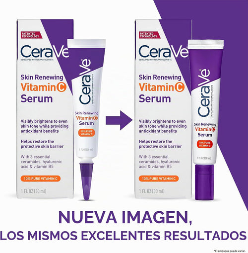 CeraVe Vitamin C Serum with Hyaluronic Acid, Skin Brightening Serum for Face with 10% Pure Vitamin C, Fragrance Free, 1 Fl. Oz