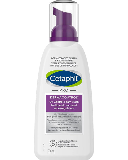 Cetaphil DermaControl Oil Control Foam Face Wash,236ml - Derm